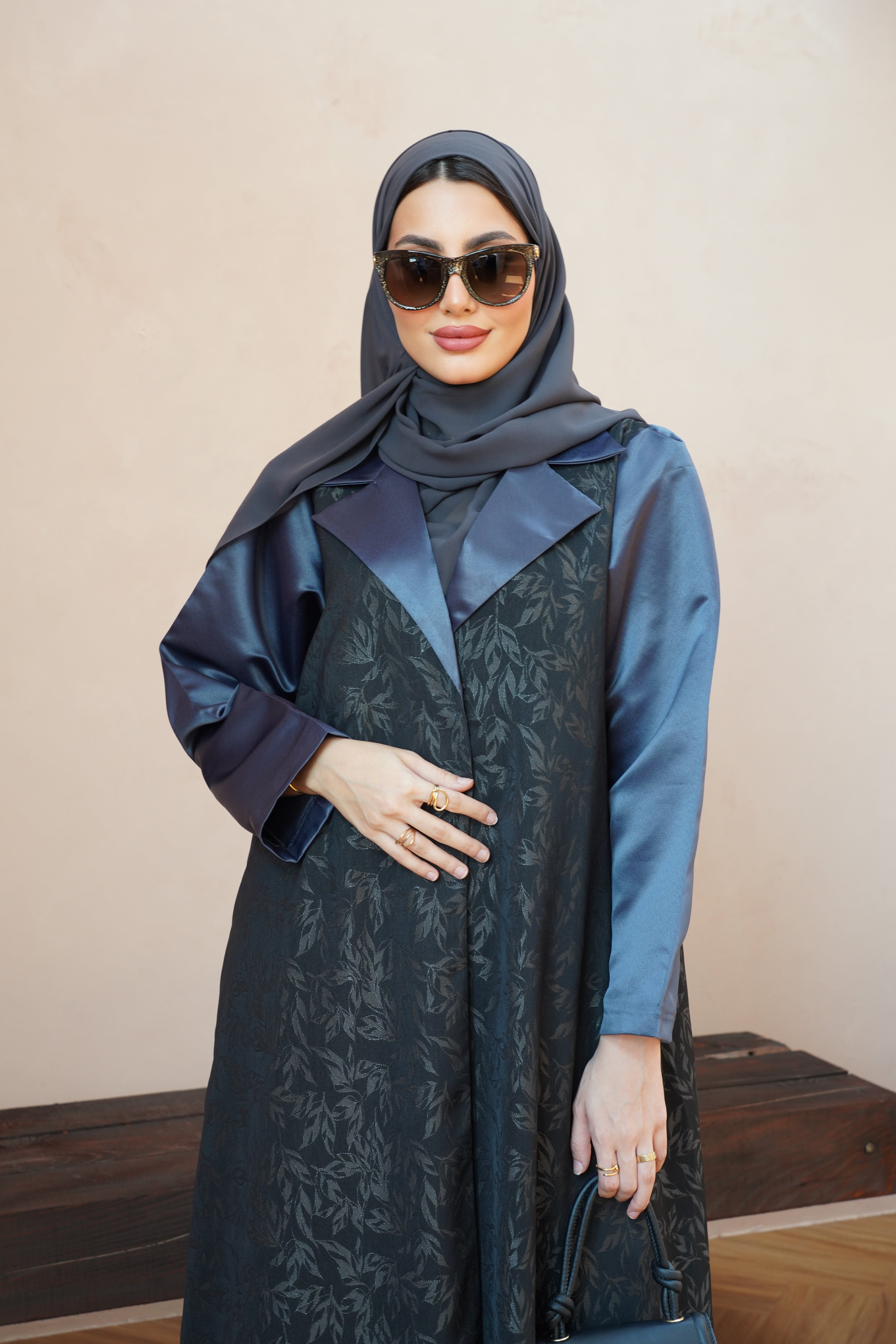Coral Grey Abaya